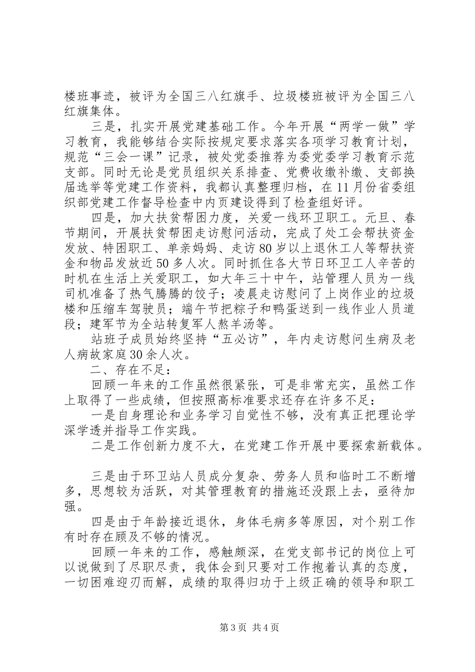2024年党支部副书记兼工会主席述职述廉报告_第3页