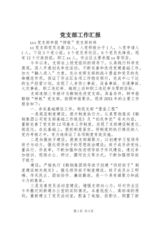 2024年党支部工作汇报