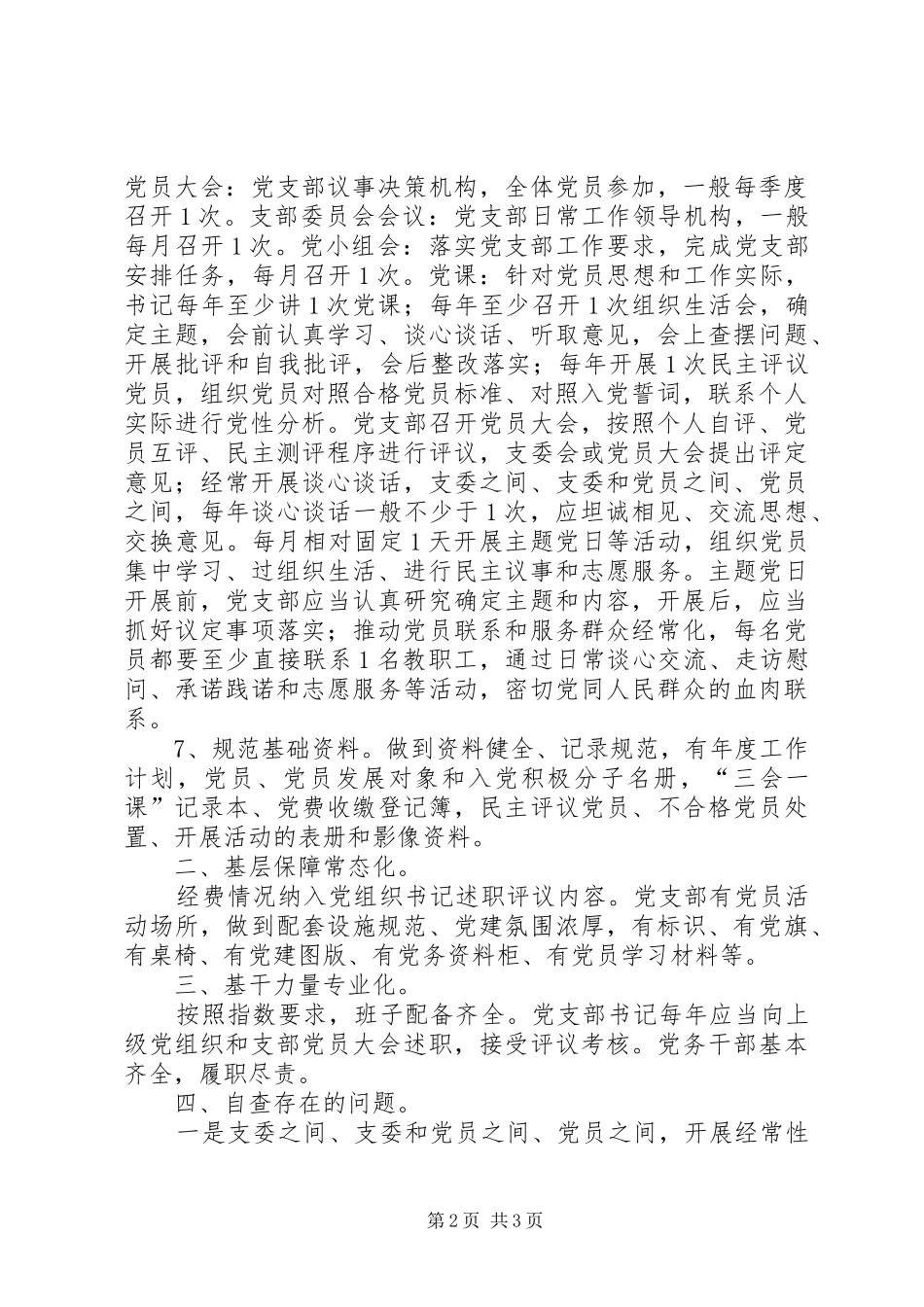 2024年党支部三基建设分类定级工作报告_第2页