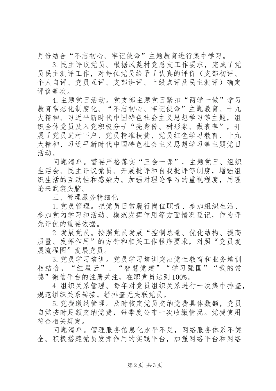 2024年党支部五化建设自查情况报告_第2页