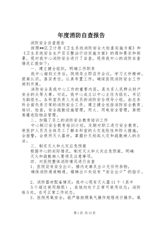2024年年度消防自查报告