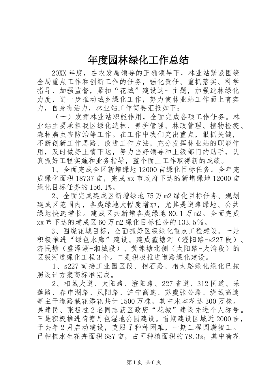 2024年年度园林绿化工作总结_第1页