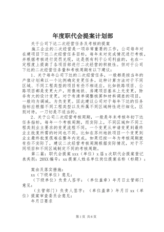 2024年年度职代会提案计划部