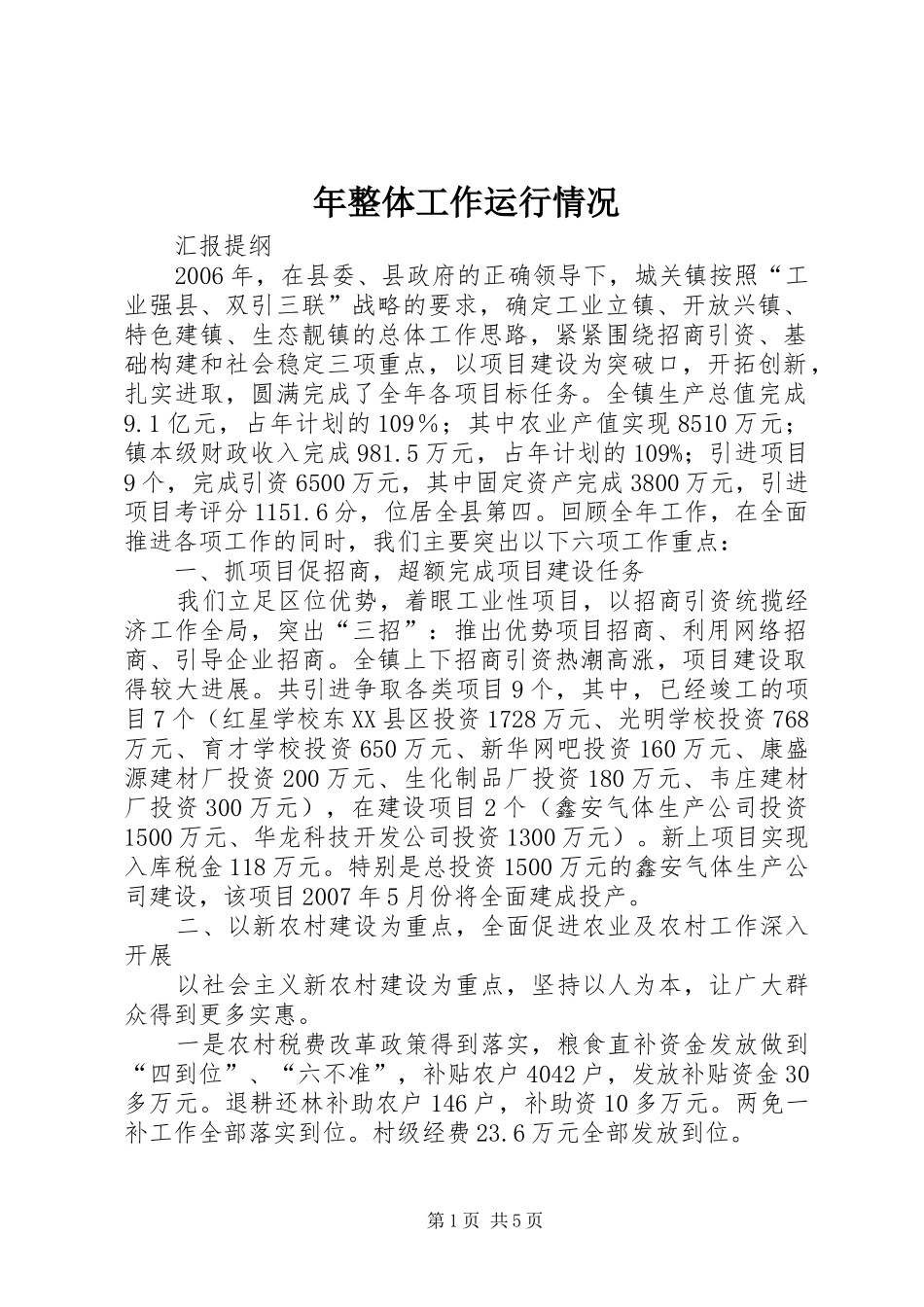 2024年年整体工作运行情况_第1页