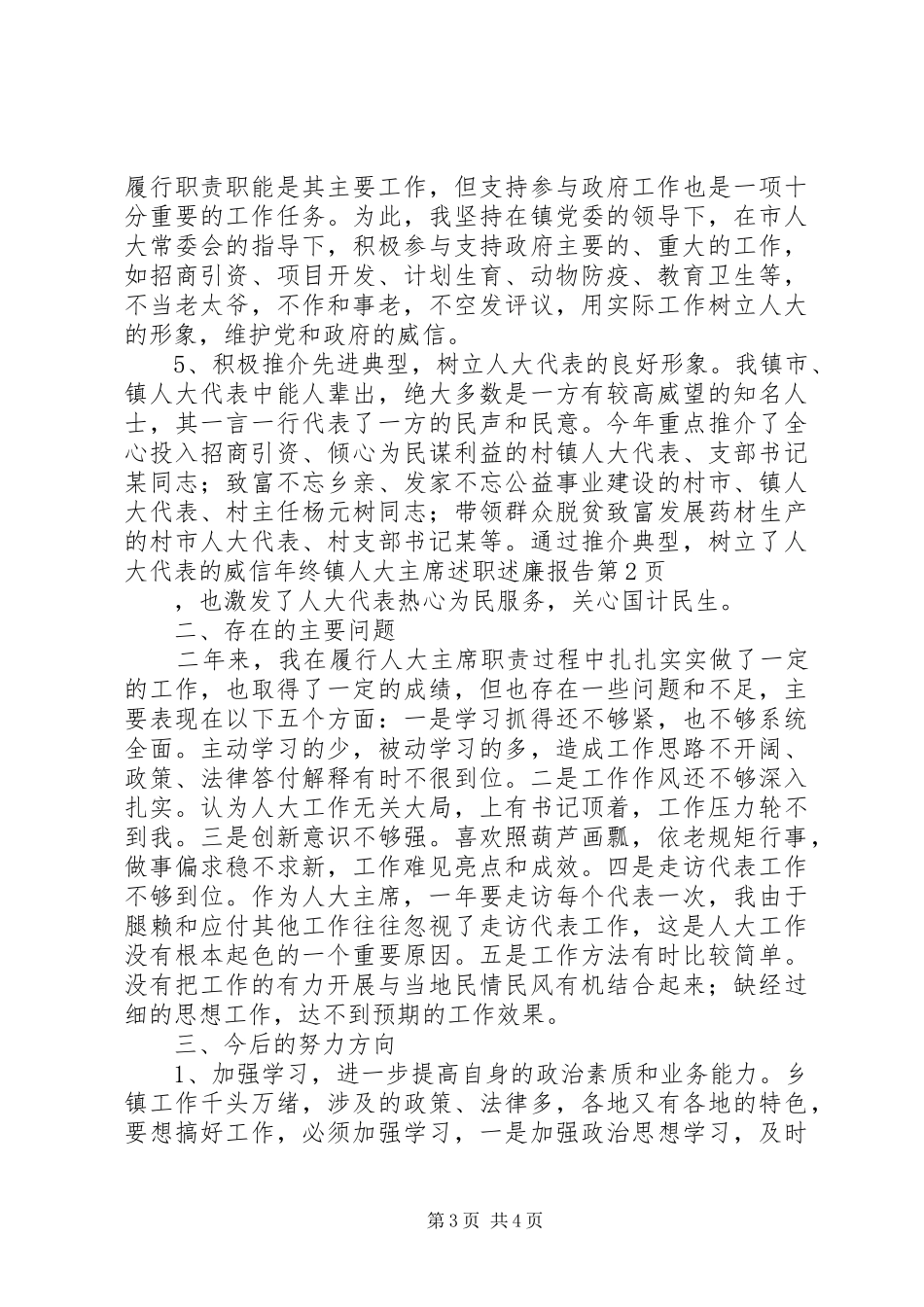 2024年年终镇人大主席述职述廉报告_第3页