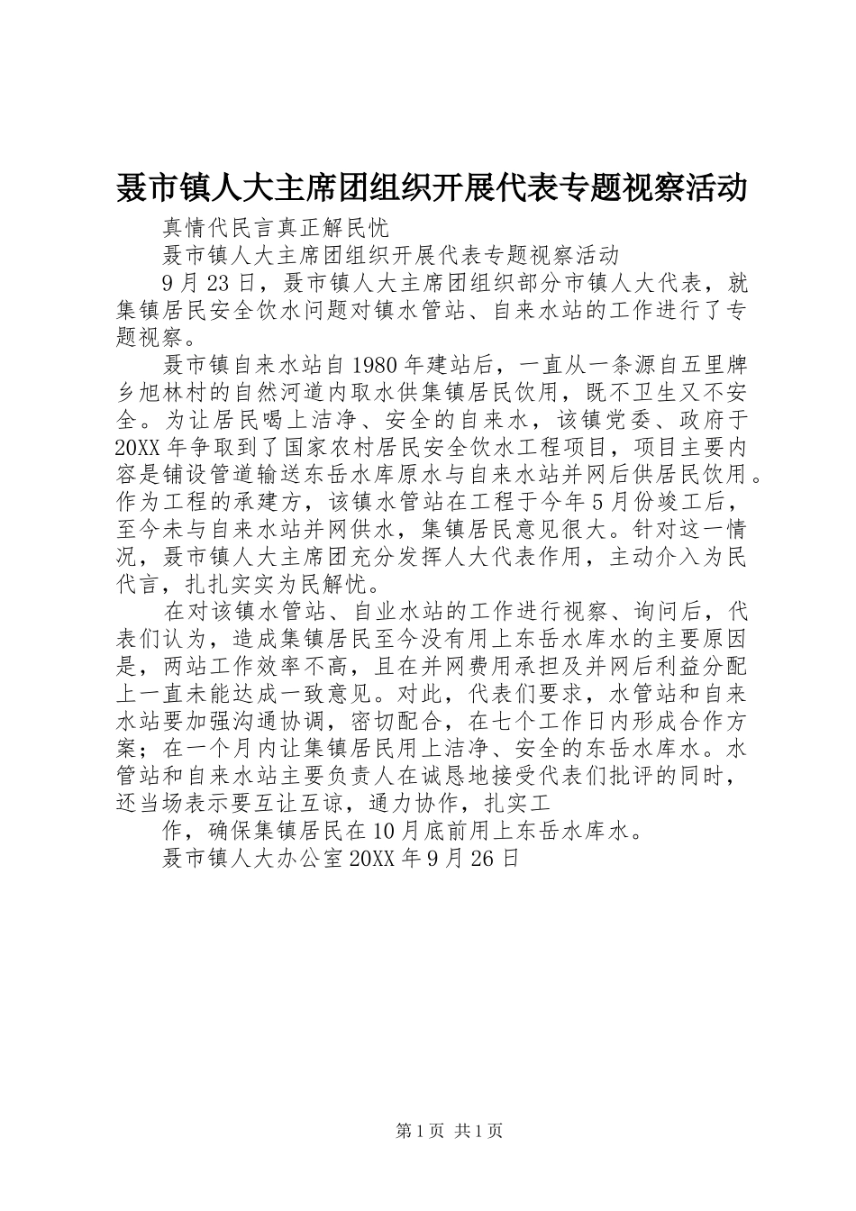 2024年聂市镇人大主席团组织开展代表专题视察活动_第1页
