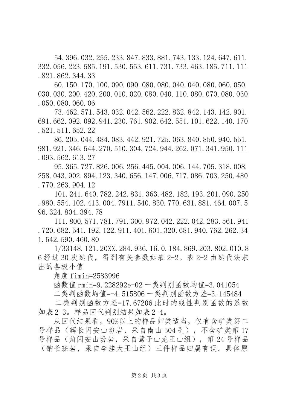 2024年宁芜盆地宁藏中段次火山岩含矿性贝叶斯两组判别分析报告_第2页