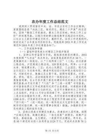 2024年农办年度工作总结范文