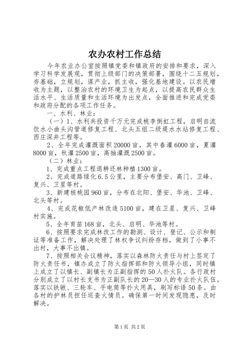 2024年农办农村工作总结_第1页