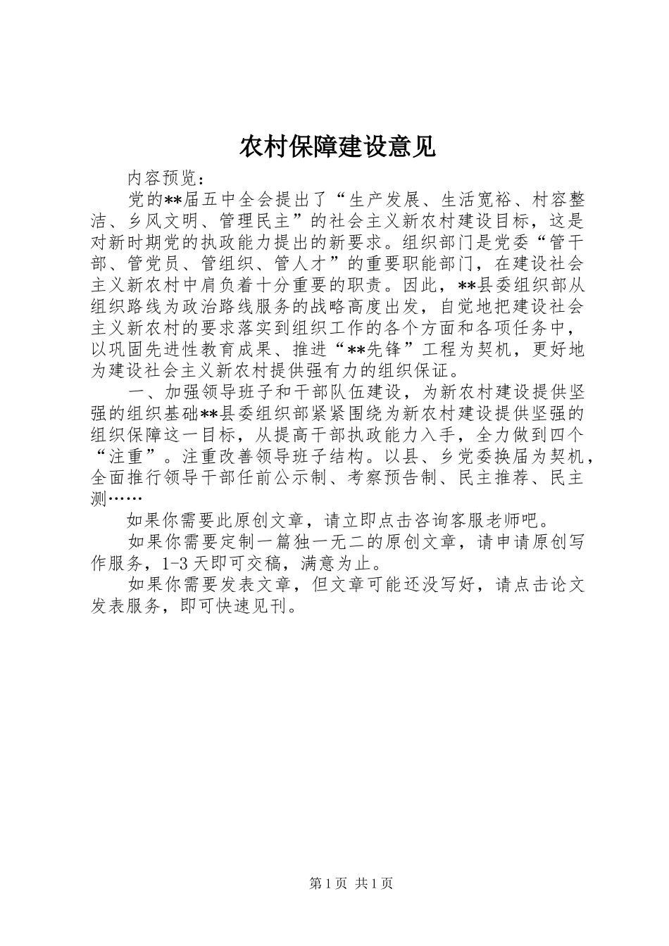 2024年农村保障建设意见_第1页