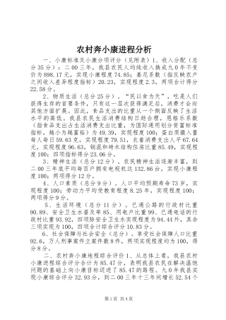 2024年农村奔小康进程分析