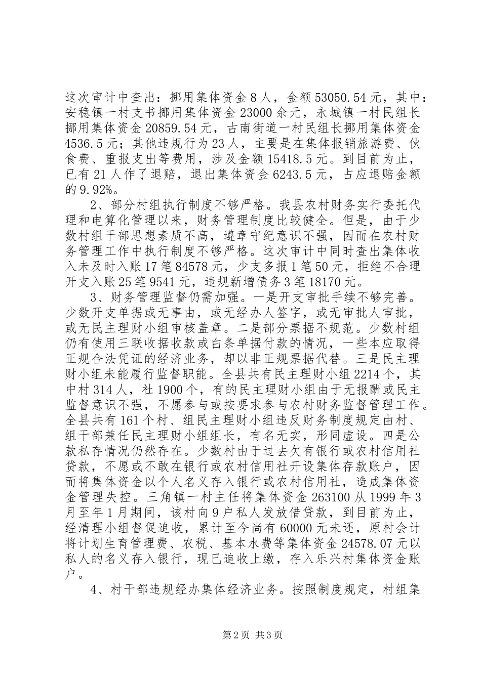 2024年农村财务审计工作报告_第2页
