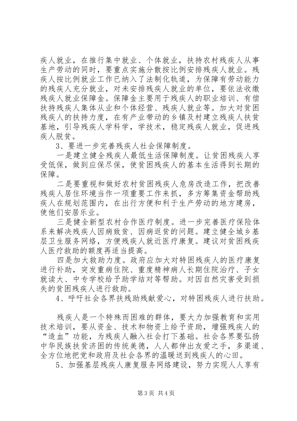 2024年农村残疾人扶贫工作总结优秀范文_第3页