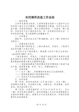 2024年农村厕所改造工作总结