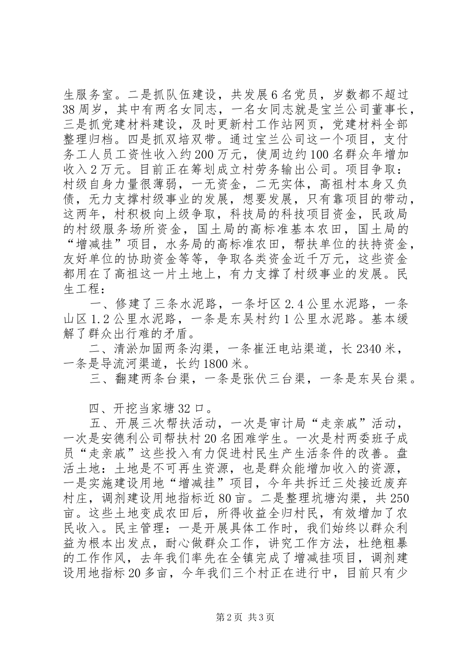 2024年农村村务年度工作总结_第2页