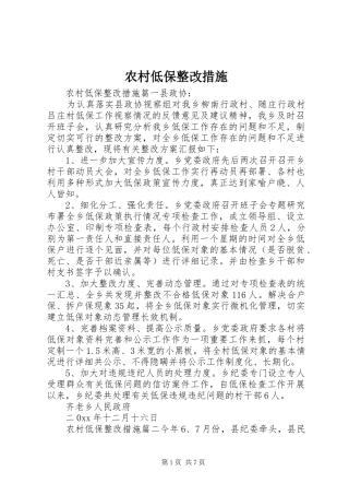 2024年农村低保整改措施
