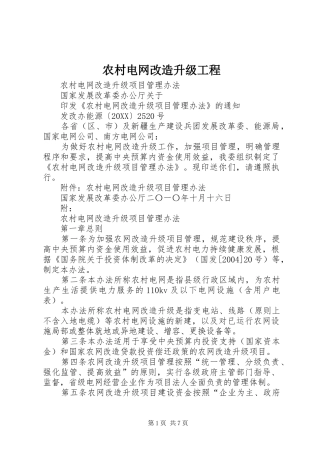 2024年农村电网改造升级工程