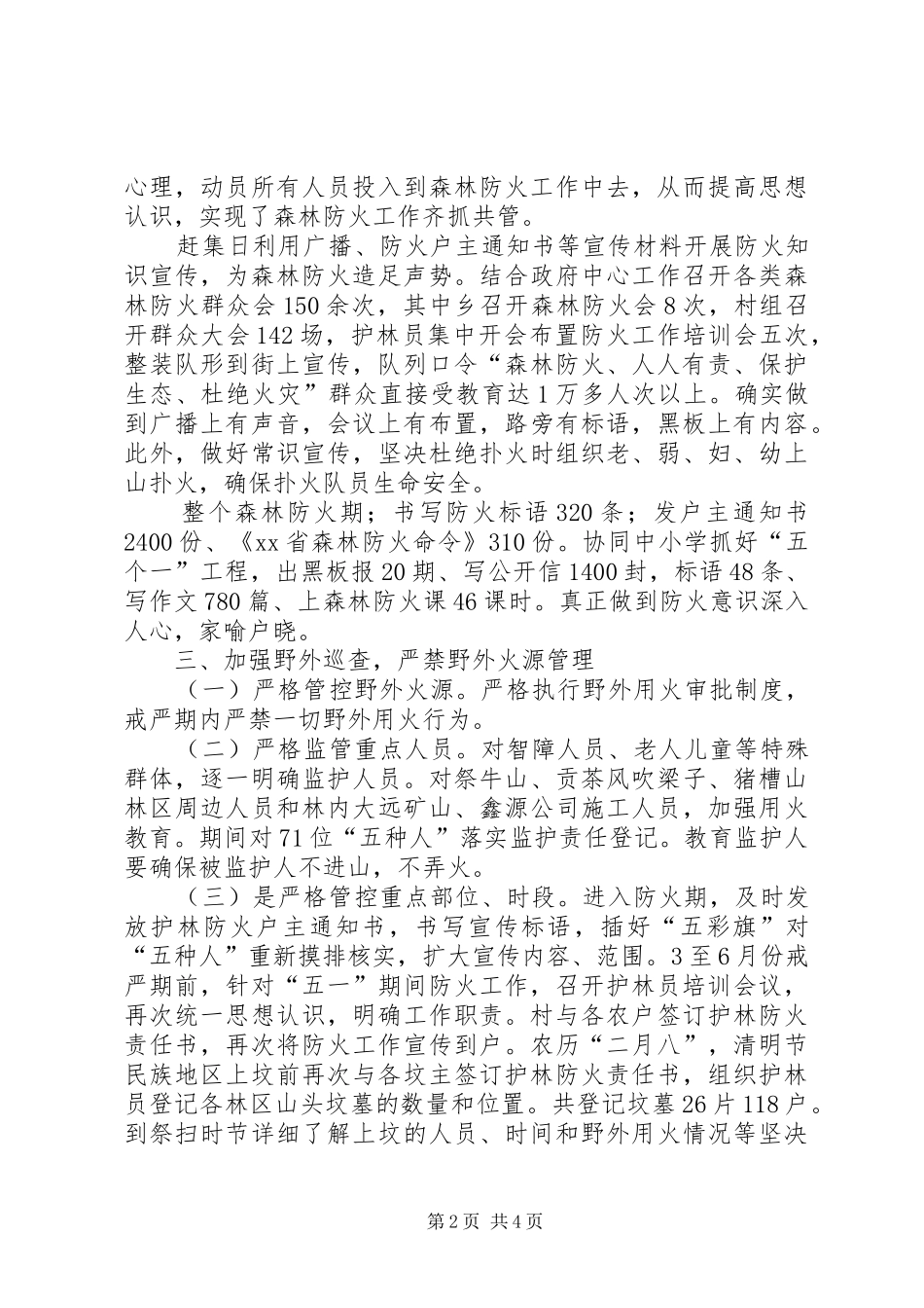 2024年农村冬季森林防火工作总结_第2页