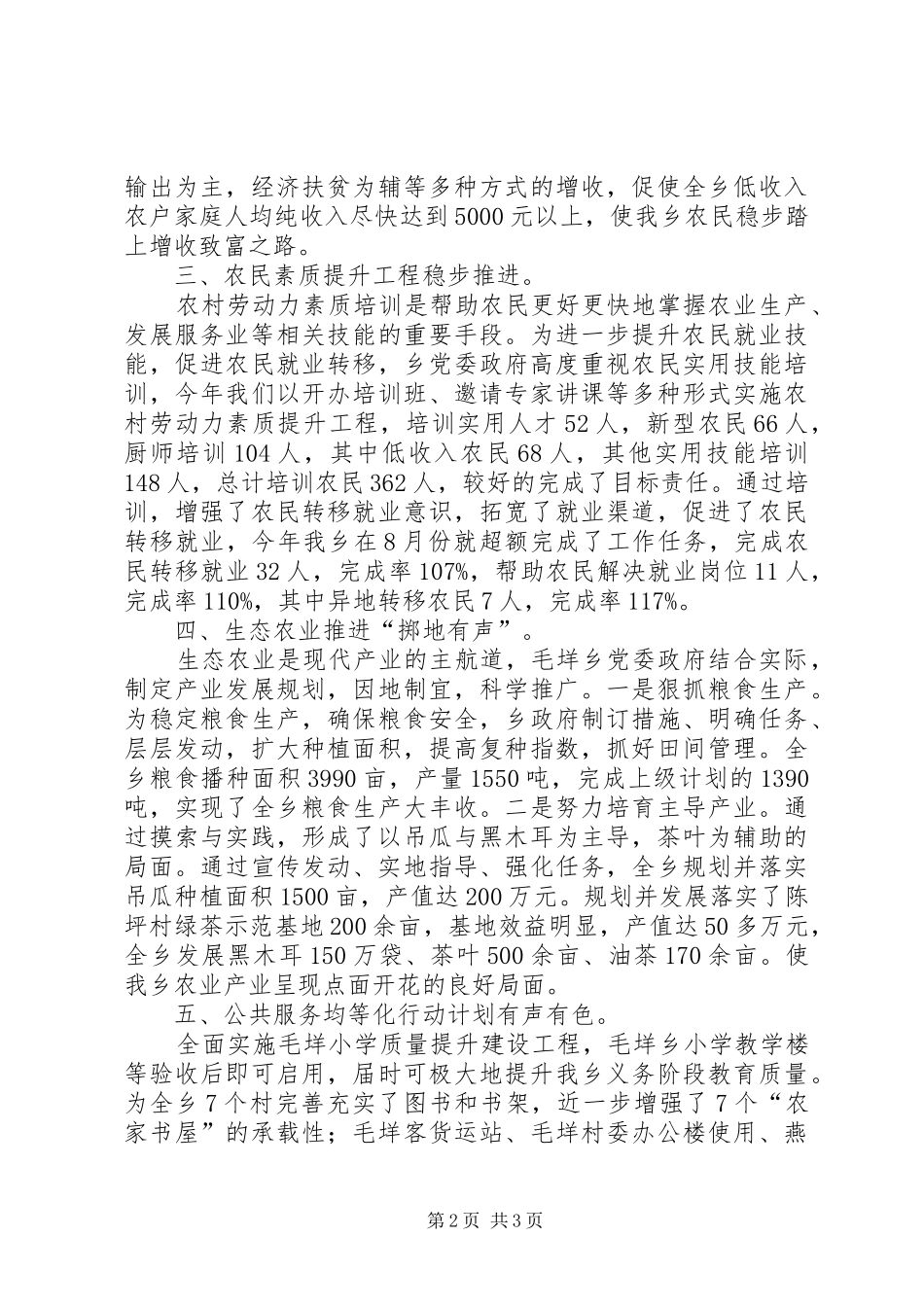 2024年农村发展行动计划工作总结_第2页