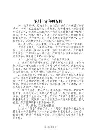 2024年农村干部年终总结