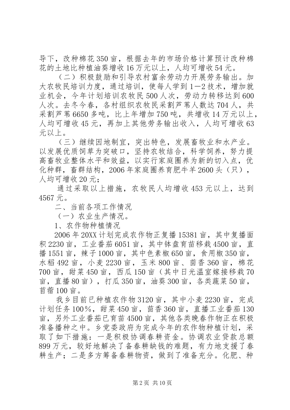 2024年农村工作汇报材料_第2页