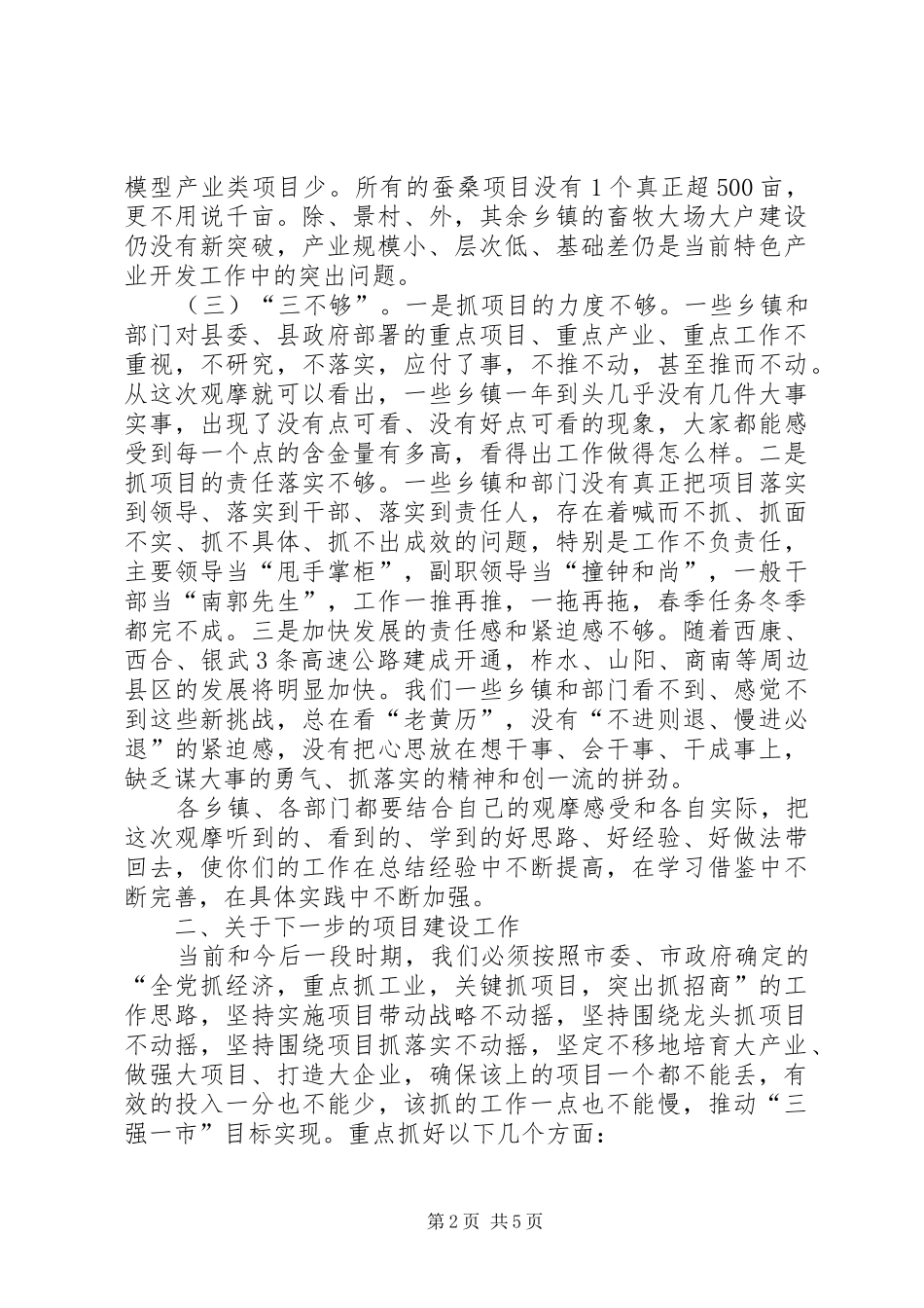 2024年农村工作现场观摩会致辞材料_第2页