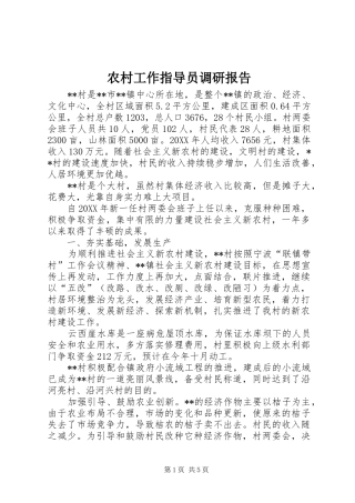 2024年农村工作指导员调研报告