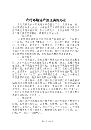 2024年农村环境连片治理实施办法