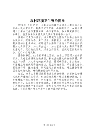 2024年农村环境卫生整治简报