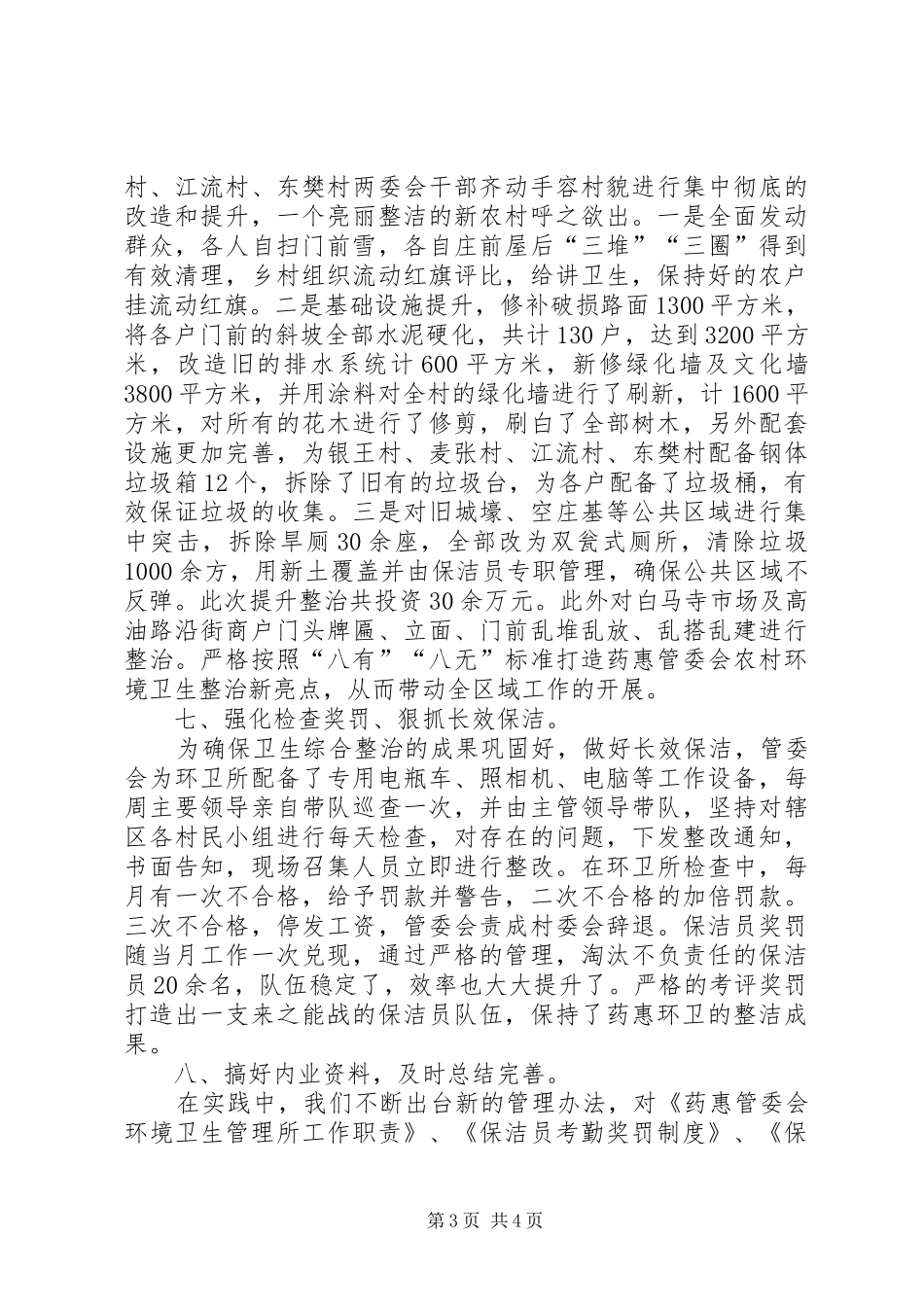 2024年农村环境卫生整治精细化工作报告_第3页
