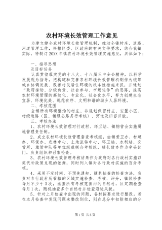 2024年农村环境长效管理工作意见