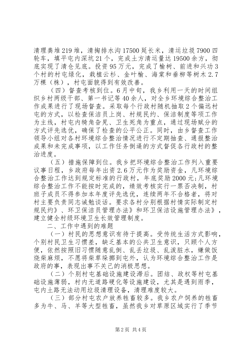 2024年农村环境综合整治总结_第2页