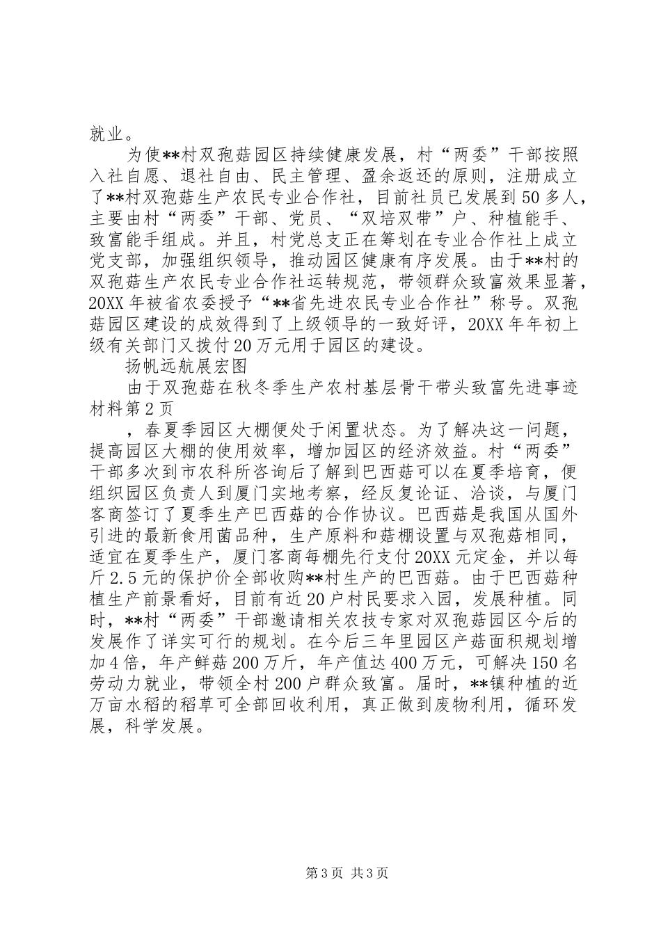 2024年农村基层骨干带头致富先进事迹材料_第3页