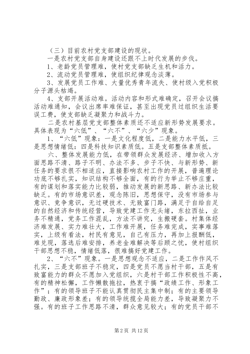 2024年农村基层组织建设存在的问题及建议_第2页