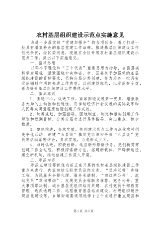 2024年农村基层组织建设示范点实施意见