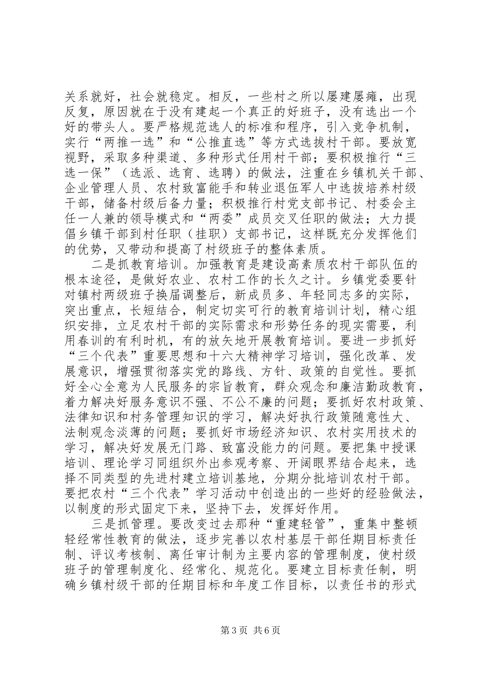 2024年农村基层组织建设座谈致辞_第3页