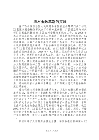 2024年农村金融革新的实践