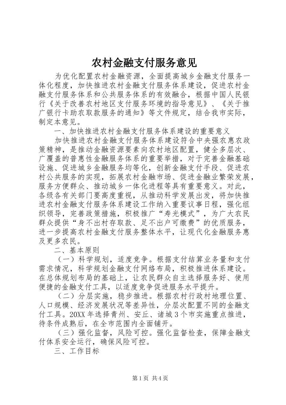 2024年农村金融支付服务意见_第1页