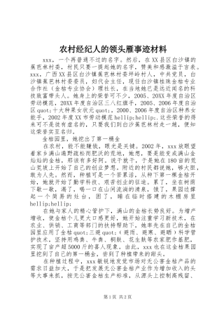 2024年农村经纪人的领头雁事迹材料