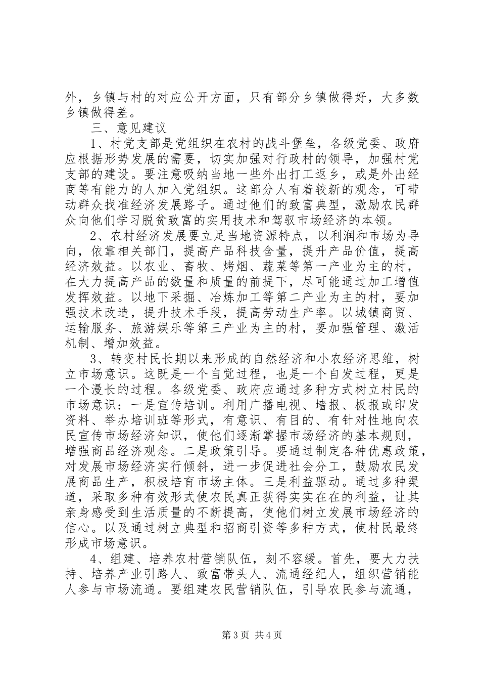 2024年农村经济及村务公开视察汇报_第3页