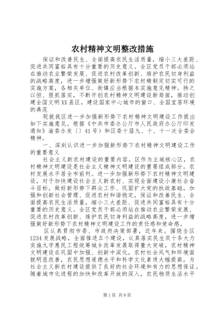 2024年农村精神文明整改措施