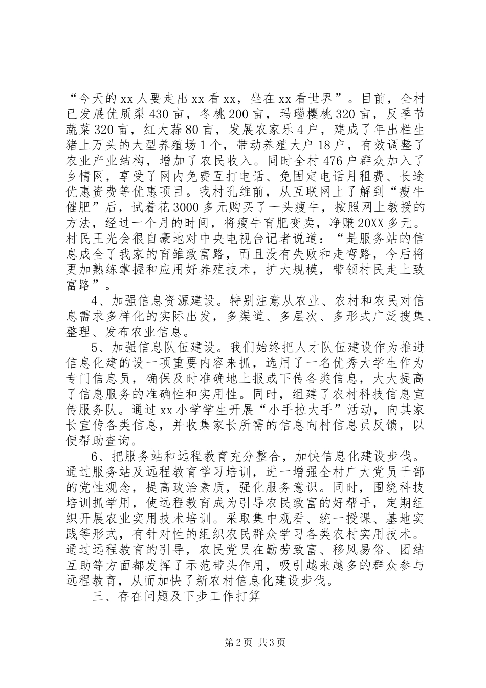 2024年农村科技信息服务站年终工作总结_第2页