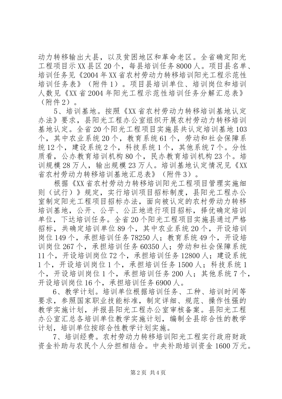 2024年农村劳动力转移培训阳光工程实施方案_第2页