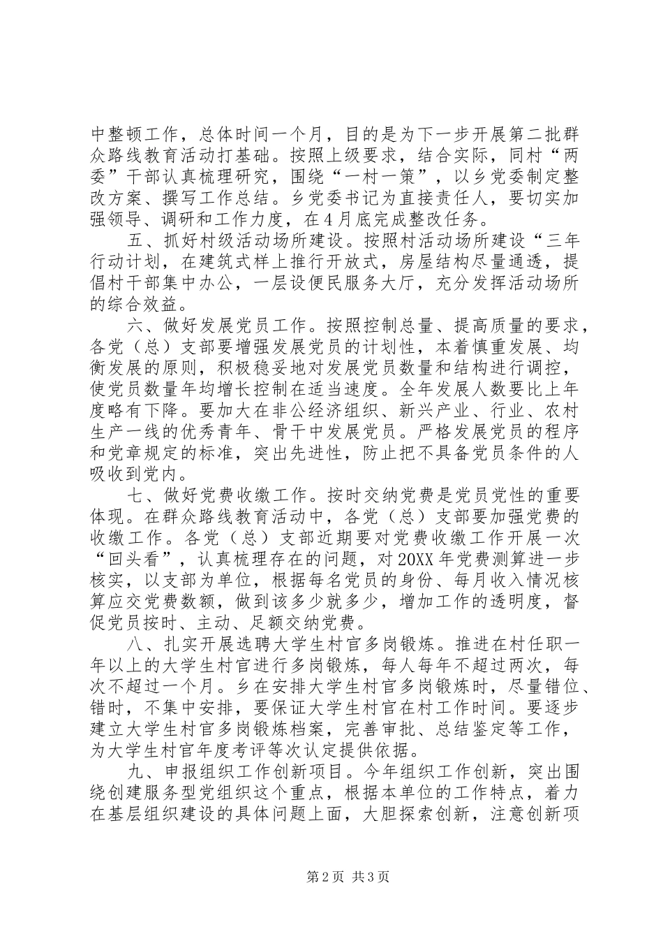 2024年农村年度基层组织建设工作要点_第2页