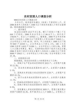 2024年农村贫困人口调查分析