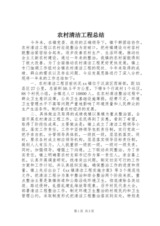 2024年农村清洁工程总结