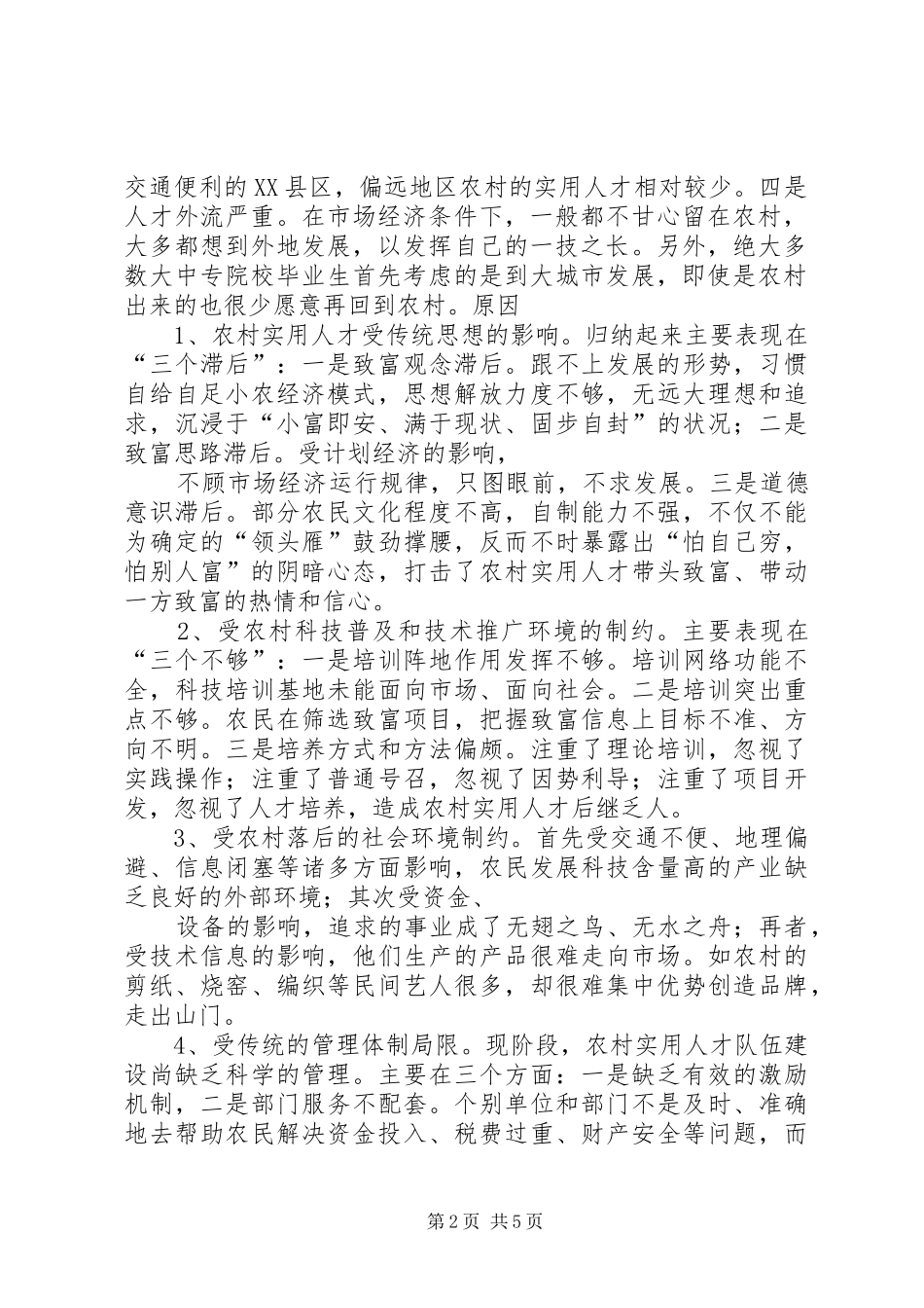 2024年农村人才队伍建设的调查与思考_第2页