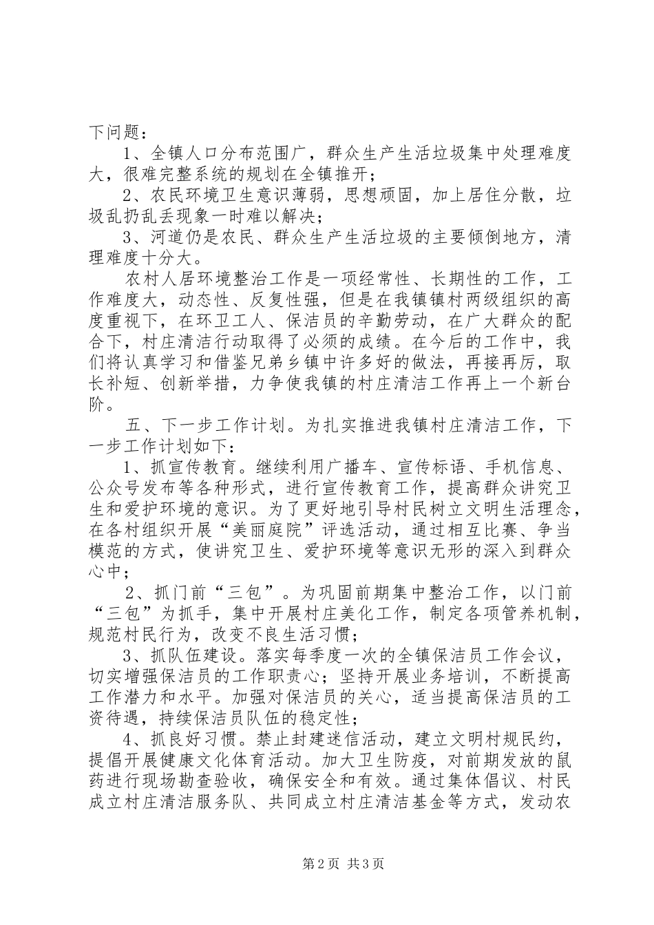 2024年农村人居环境整治暨村庄清洁行动总结_第2页
