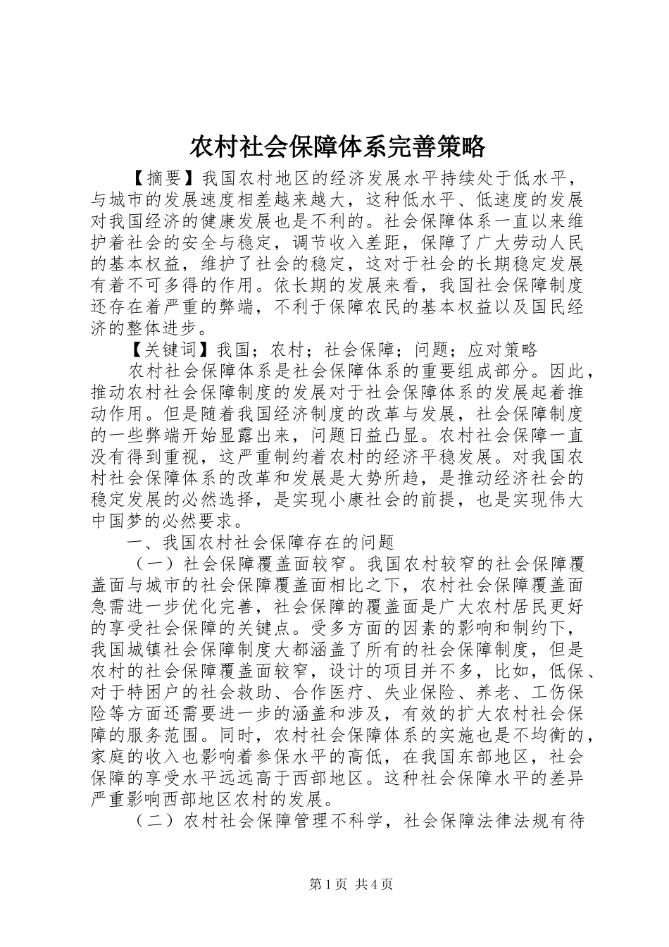 2024年农村社会保障体系完善策略_第1页