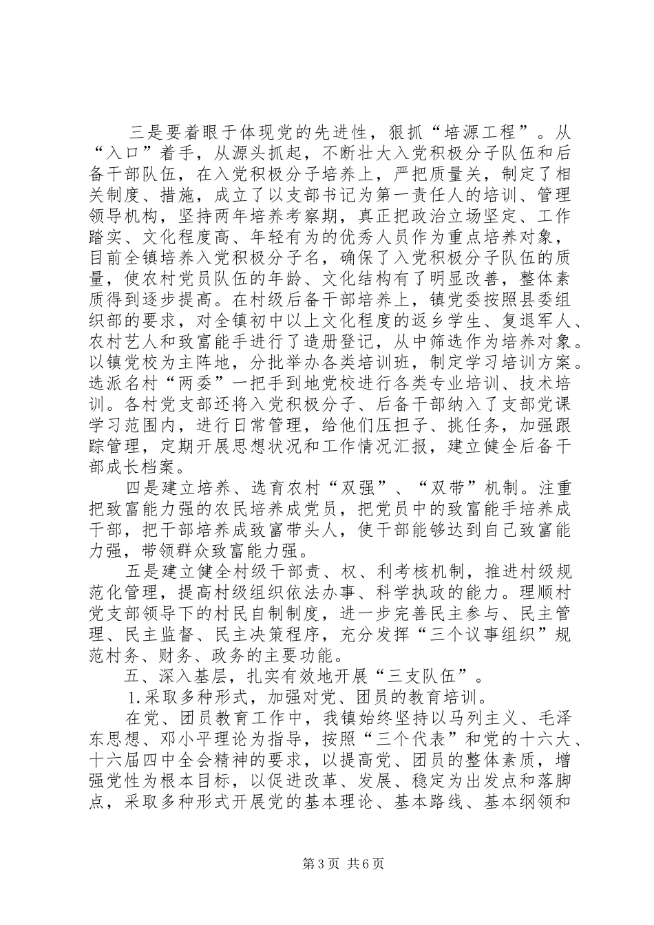 2024年上半年乡镇基层组织建设工作总结_第3页